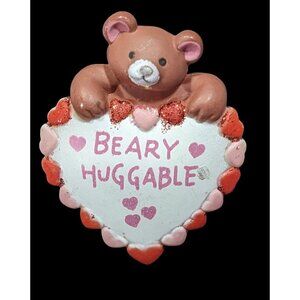 Vintage 80s Valentine Bear "Beary Huggable" Fun World Brooch